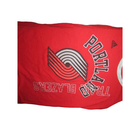 NBA Portland Trail Blazers Long Sleeve Tee Adidas Red Gray M - Picture 9 of 11